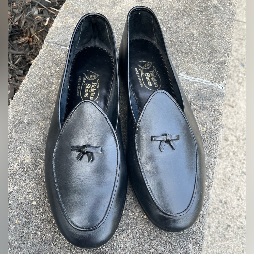 Belgian shoes Mr casual black leather loafer